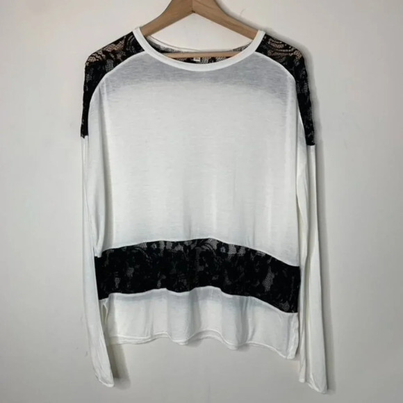 Aritzia Wilfred Top Intricate Lace Long sleeve Casual Basic Cream Size XS - Picture 4 of 12